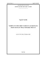 Luận văn nghiên cứu phát hiện vi khuẩn lao kháng đa thuốc bằng kỹ thuật sinh học phân tử 