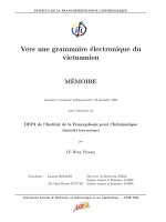 Vers une grammaire électronique du vietnamien 