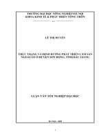 “Thực trạng và định hướng phát triển Lâm sản ngoài gỗ ở huyện Sơn Động, tỉnh Bắc Giang”.