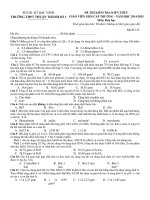 Đề thi giáo viên giỏi môn Hóa học cấp THPT trường THPT Thuận Thành 1, Bắc Ninh năm học 2014 -  2015