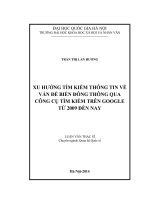 Xu hướng tìm kiếm thông tin về vấn đề biển đông thông qua công cụ tìm kiếm trên google từ 2009 đến nay 