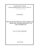 Đào tạo nguồn nhân lực chất lượng cao trong bối cảnh hội nhập quốc tế ở việt nam hiện nay 