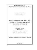 Nghiên cứu biểu tượng về gia đình của trẻ em làng SOS   thành phố đồng hới   quảng bình 