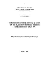 Nghiên cứu xác định và thực hiện mục tiêu dạy học các kiến thức Kính núp, kính hiểm vi, kính thiên văn trong chương Mắt. Các dụng cụ quang vật lý 11- THPT