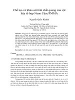 Chế tạo và khảo sát tính chất quang của vật liệu tổ hợp Nano Cdse/PMMA