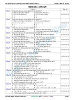 100 câu trắc nghiệm đại số 10 chương 1 