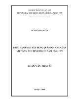 Đảng lãnh đạo xây dựng quân đội nhân dân việt nam về chính trị từ năm 1965 đến năm 1975 