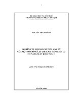 Nghiên cứu một số chỉ tiêu sinh lý của một số giống lạc (Arachis Hypogaea L.) có năng suất khác nhau