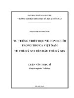 Tư tưởng triết học về con người trong thơ ca Việt Nam từ thế kỷ XVI đến đầu thế kỷ XIX