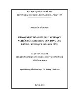 Thống nhất hóa biểu mẫu kế hoạch nghiên cứu khoa học của tổng cục dân số   kế hoạch hóa gia đình 