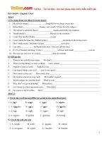 Đề cương ôn thi học kỳ 1 môn Tiếng Anh lớp 7 Chương trình mới