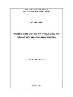 NGHIÊN CỨU MỘT SỐ KỸ THUẬT GIẤU TIN TRONG MÔI TRƯỜNG MUILTIMEDIA