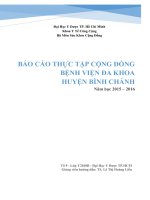 báo cáo thực tập cộng đồng tại bệnh viện đa khoa huyện bình chánh