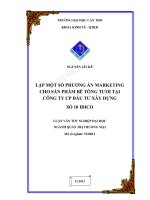 Lập một số phương án marketing cho sản phẩm bê tông tươi tại công ty CP đầu tư xây dựng số 10 IDICO trong giai đoạn 2014 2015 