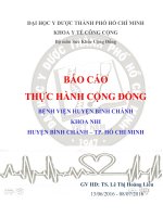 báo cáo thực hành cộng đồng bệnh viện huyện bình chánh khoa nhi huyện bình chánh – tp. hồ chí minh