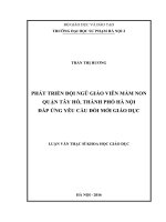 Phát triển đội ngũ giáo viên mầm non quận tây hồ, thành phố hà nội đáp ứng yêu cầu đổi mới giáo dục (LV02043)