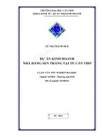Dự án kinh doanh nhà hàng sen trắng tại TP cần thơ 