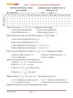 Đề thi giữa học kì 1 môn Toán lớp 12 trường THPT Hùng Vương, TP. Hồ Chí Minh năm học 2016 - 2017