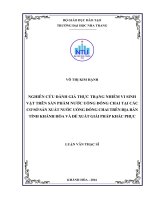 Nghiên cứu đánh giá thực trạng nhiễm vi sinh vật trên sản phẩm nước uống đóng chai tại các cơ sở sản xuất nước uống đóng chai trên địa bàn tỉnh khánh hòa và đề xuất giải pháp khắc phục 