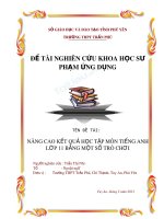 Nâng cao kết quả học tập môn tiếng anh lớp 11 bằng một số trò chơi 