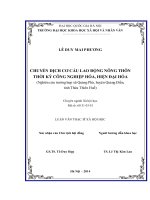 Chuyển dịch cơ cấu lao động nông thôn thời kỳ công nghiệp hóa, hiện đại hóa  (nghiên cứu trường hợp xã quảng phú, huyện quảng điền, tỉnh thừa thiên huế)
