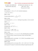 Đề thi học kì 1 môn Toán lớp 10 trường THPT Vinh Xuân, Thừa Thiên Huế năm học 2015 - 2016