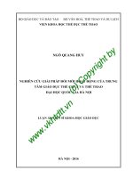 Nghiên cứu giải pháp đổi mới hoạt động của Trung tâm Giáo dục Thể chất và Thể thao Đại học Quốc gia Hà Nội