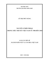 Nguyên lí đối thoại trong tiểu thuyết Việt Nam từ 1986 đến 2010