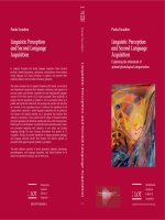 Paola escudero linguistic perception and second language acquisition explaining the attainment of optimal phonological categorization LOT (2005)