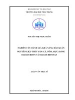Nghiên cứu đánh giá khả năng bảo quản nguyên liệu thủy sản (cá, tôm, mực) bằng oligochitin và oligochitosan 
