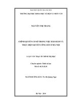 Chính quyền cơ sở trong bảo đảm và thực hiện quyền công dân ở hà nội 