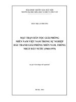 Mặt trận dân tộc giải phóng miền nam việt nam trong sự nghiệp đấu tranh giải phóng miền nam, thống nhất đất nước (1960 1975) 