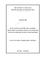 Quản lí đào tạo nghề cho lao động nông thôn tại trường trung cấp nghề thủ công mỹ nghệ kiến xương, tỉnh thái bình 