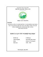 Đánh giá công tác bồi thường và giải phóng mặt bằng dự án xây dựng nhà máy may TNG phú lương tại cụm công nghiệp sơn cẩm   huyện phú lương   tỉnh thái nguyên 