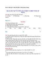 BÀI TẬP VỀ CÔNG SUẤT ĐIỆN VÀ ĐIỆN NĂNG SỬ DỤNG