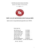 Quản trị rủi ro trong kinh doanh ngoại hối của các NHTM 