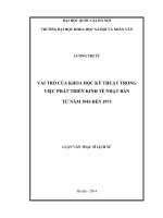 Vai trò của khoa học kỹ thuật trong việc phát triển kinh tế nhật bản từ năm 1945 đến 1973 