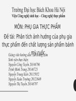 Thuyết trình nhóm phụ gia thực phẩm  phân tích ảnh hưởng của phụ gia thực phẩm đến chất lượng sản phẩm bánh mỳ ruốc