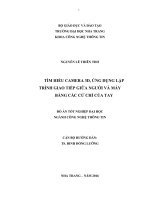 Tìm hiểu camera 3d, ứng dụng lập trình giao tiếp giữa người và máy bằng các cử chỉ của tay 