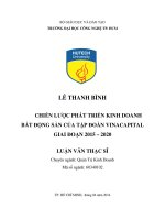 Chiến lược phát triển kinh doanh bất động sản của tập đoàn Vinacapital giai đoạn 2015-2020