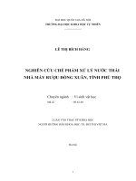 Luận văn nghiên cứu chế phẩm xử lý nước thải nhà máy rượu đồng xuân, tỉnh phú thọ 