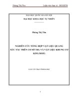Luận văn nghiên cứu tổng hợp vật liệu quang xúc tác trên cơ sở tio2 và vật liệu khung cơ kim (MOF) 
