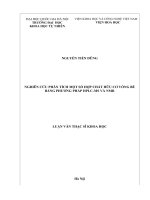 Luận văn nghiên cứu phân tích một số hợp chất hữu cơ vòng bé bằng phương pháp HPLC MS và NMR 