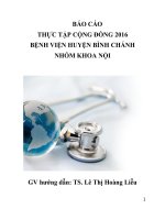 báo cáo thực tập cộng đồng tại khoa nội bệnh viện bình chánh