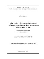 Phát triển các khu công nghiệp trên địa bàn tỉnh quảng ninh theo hướng bền vững 