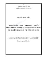 Nghiên cứu thực trạng phát triển rừng trồng sa mộc (cunninghamia lanceota hook) tại huyện hoàng su phì tỉnh hà giang 