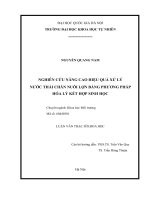 Luận văn nghiên cứu nâng cao hiệu quả xử lý nước thải chăn nuôi lợn bằng phương pháp hóa lý kết hợp sinh học 