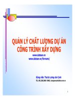 QUẢN LÝ CHẤT LƯỢNG DỰ ÁN CÔNG TRÌNH XÂY DỰNG