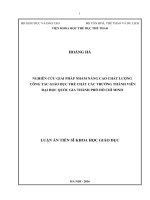 Nghiên cứu giải pháp nhằm nâng cao chất lượng công tác giáo dục thể chất các trường thành viên đại học quốc gia thành phố hồ chí minh 