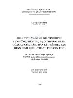 Phân tích tình hình cung ứng và tiêu thụ gạo tại các cửa hàng bán lẻ trên địa bàn quận ninh kiều – thành phố cần thơ 